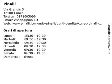 ᐅ Orari di apertura „Pinalli“ .